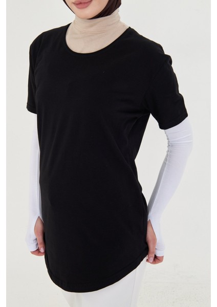 Beyaz Tesettür Parmak Geçmeli Kolluk Viskon Düz 1024_42 fırsatları