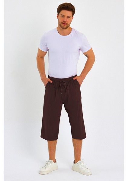 Erkek Büyük Beden %100 Pamuk Keten Görünümlü Kapri E203-16 modelleri