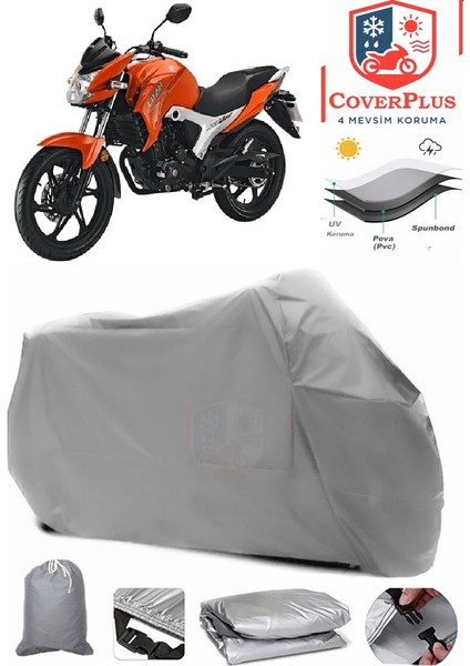 Lifan LF150-10B Gri Motorsiket Brandası Motor Örtüsü Çadır Su Geçirmez Motosiklet Kılıfı Motor Brandası