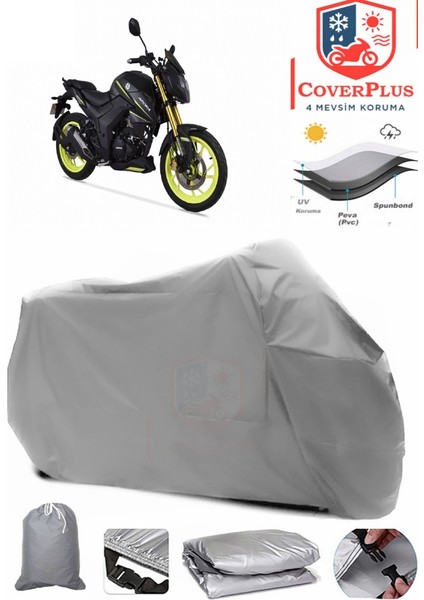 Arora Ars 200 Gri Motorsiket Brandası Motor Örtüsü Çadır Su Geçirmez Motosiklet Kılıfı Motor Brandası