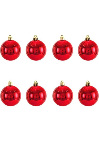 Yılbaşı Topları Asetat Kutulu Çam Ağacı Süsleri Kırmızı 3 cm 16'lı