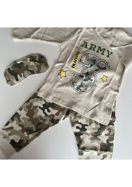 443153 Erkek Çocuk Junior Army Kamuflaj Uyku Gözlüklü Pijama Takım fırsatları
