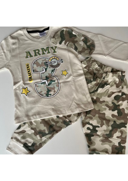 443153 Erkek Çocuk Junior Army Kamuflaj Uyku Gözlüklü Pijama Takım indirimleri