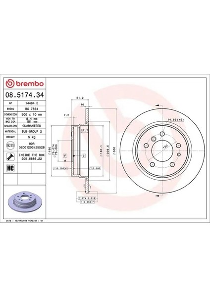 08517434 Arka Fren Diski 34211156668 34211162305 34216756537 (2 Adet Fiyatıdır)