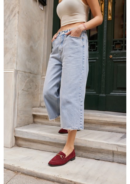 Rush Kadın Bordo Gercek Suet Toka Detay Loafer Ayakkabi indirimleri