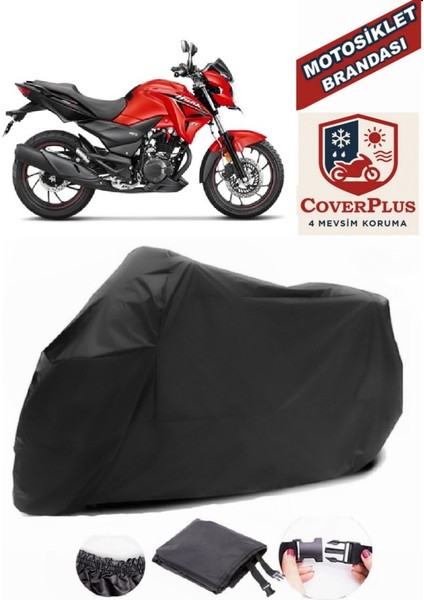 Hero Hunk 200R Siyah Motorsiket Brandası Motor Örtüsü Çadır Su Geçirmez Motosiklet Kılıfı Motor Brandası