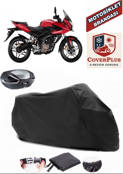 Bajaj Pulsar As 200 Siyah Arka Çanta Uyumlu Motorsiket Brandası Motor Örtüsü Çadır Su Geçirmez Motosiklet Kılıfı Motor Brandası