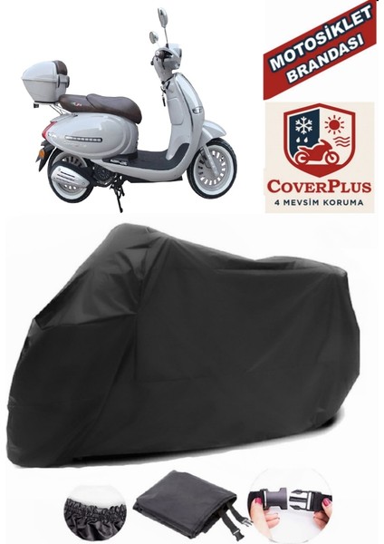 Arora Ar 50 Cappuccino Siyah Motorsiket Brandası Motor Örtüsü Çadır Su Geçirmez Motosiklet Kılıfı Motor Brandası