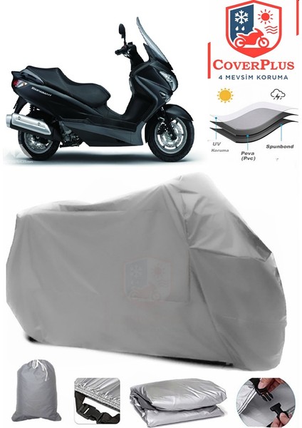Suzuki Burgman Uh 150 Gri Motorsiket Brandası Motor Örtüsü Çadır Su Geçirmez Motosiklet Kılıfı Motor Brandası