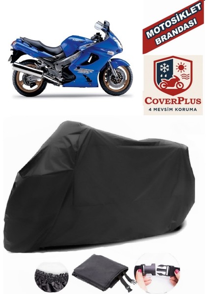 Kawasaki Zzr 1200 Siyah Motorsiket Brandası Motor Örtüsü Çadır Su Geçirmez Motosiklet Kılıfı Motor Brandası