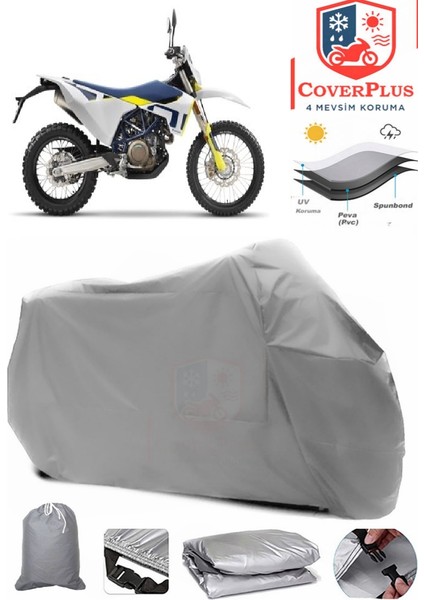 Husqvarna Enduro 701 Gri Motorsiket Brandası Motor Örtüsü Çadır Su Geçirmez Motosiklet Kılıfı Motor Brandası