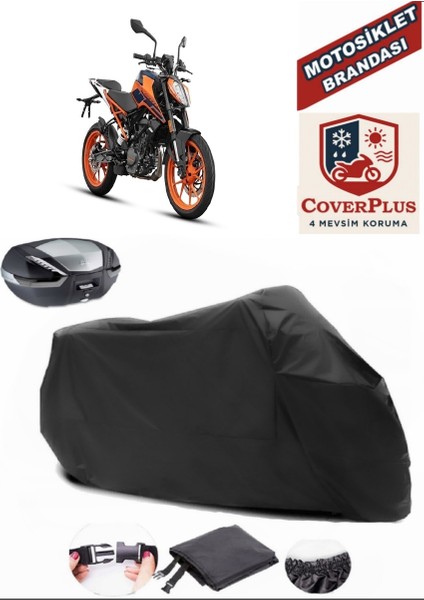 Ktm 200 Duke Siyah Arka Çanta Uyumlu Motorsiket Brandası Motor Örtüsü Çadır Su Geçirmez Motosiklet Kılıfı Motor Brandası