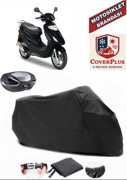 Kymco Movie Xl 150 Siyah Arka Çanta Uyumlu Motorsiket Brandası Motor Örtüsü Çadır Su Geçirmez Motosiklet Kılıfı Motor Brandası