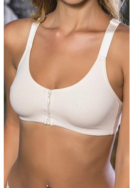 Ten Önden Fermuarlı Pamuklu Sütyen,günlük ve Medikal Kullanım Için, Kadın Iç Giyim