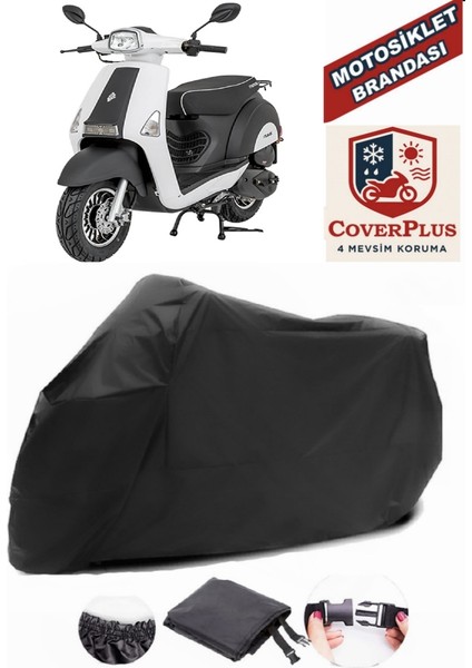 Mondial 50 Revival Siyah Motorsiket Brandası Motor Örtüsü Çadır Su Geçirmez Motosiklet Kılıfı Motor Brandası