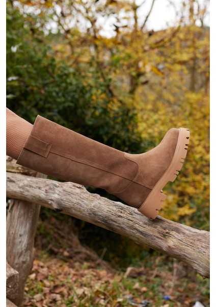 Zelly Kadın Siyah Gercek Deri Eva Taban Çizme