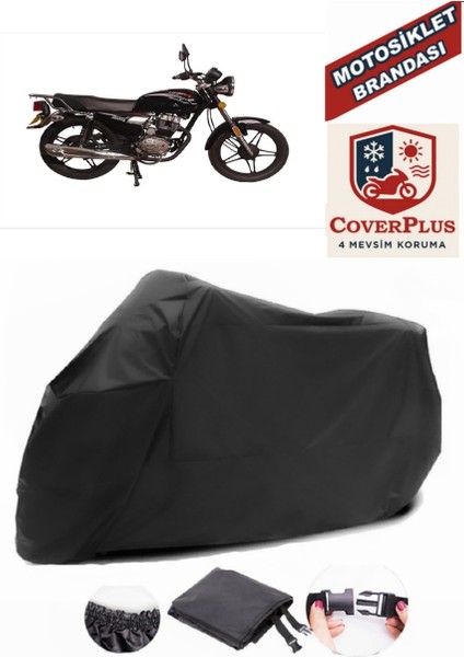 Lifan Pony 100 Siyah Motorsiket Brandası Motor Örtüsü Çadır Su Geçirmez Motosiklet Kılıfı Motor Brandası