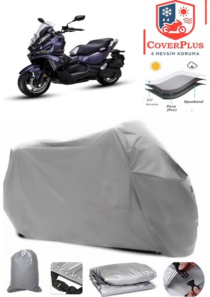 Sym Adx 125 Gri Motorsiket Brandası Motor Örtüsü Çadır Su Geçirmez Motosiklet Kılıfı Motor Brandası