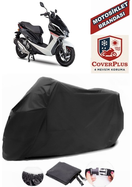 Malaguti Mission 200 City Siyah Motorsiket Brandası Motor Örtüsü Çadır Su Geçirmez Motosiklet Kılıfı Motor Brandası
