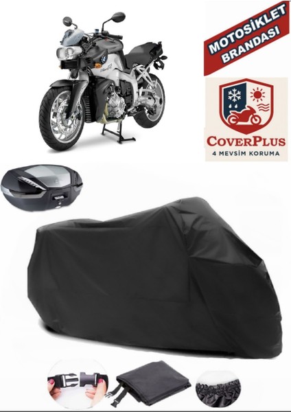 Bmw K 1200 R Siyah Arka Çanta Uyumlu Motorsiket Brandası Motor Örtüsü Çadır Su Geçirmez Motosiklet Kılıfı Motor Brandası
