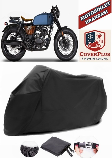 Brixton Rayburn 125 Siyah Motorsiket Brandası Motor Örtüsü Çadır Su Geçirmez Motosiklet Kılıfı Motor Brandası