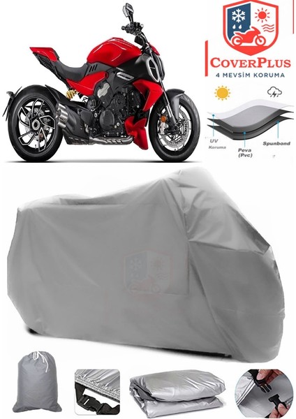 Ducati Diavel Gri Motorsiket Brandası Motor Örtüsü Çadır Su Geçirmez Motosiklet Kılıfı Motor Brandası