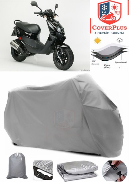 Peugeot Trekker 100 Gri Motorsiket Brandası Motor Örtüsü Çadır Su Geçirmez Motosiklet Kılıfı Motor Brandası