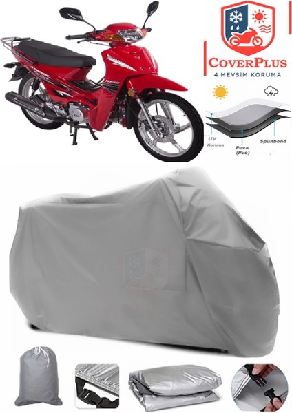 Ramzey 100 Cup Gri Motorsiket Brandası Motor Örtüsü Çadır Su Geçirmez Motosiklet Kılıfı Motor Brandası