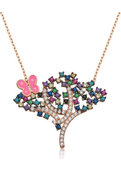 925 Ayar Gümüş Bahar Ağacı Kadın Gümüş Kolye