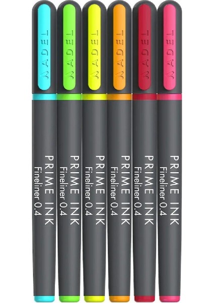 Prime Ink Ince Uçlu Fineliner Kalem Metal Uç Neon Renkler 0.4 mm 6 Lı fiyatları