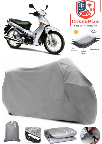 Honda Innova 125 Gri Motorsiket Brandası Motor Örtüsü Çadır Su Geçirmez Motosiklet Kılıfı Motor Brandası