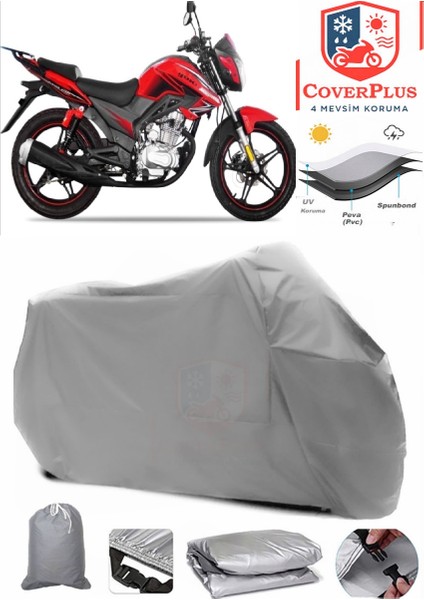 Yuki Yx 200 Gri Motorsiket Brandası Motor Örtüsü Çadır Su Geçirmez Motosiklet Kılıfı Motor Brandası