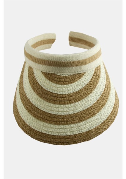 Kasketli Hasır Plaj Şapkası