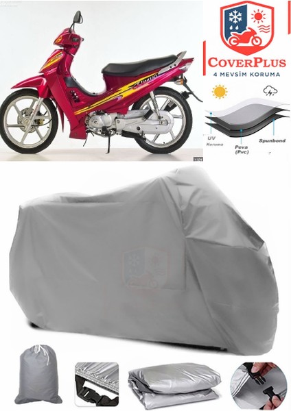 Kanuni Elite 100 Gri Motorsiket Brandası Motor Örtüsü Çadır Su Geçirmez Motosiklet Kılıfı Motor Brandası