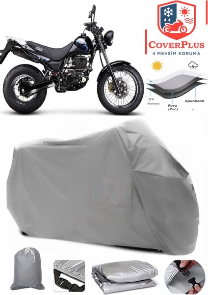 Kanuni Rt 125 D Gri Motorsiket Brandası Motor Örtüsü Çadır Su Geçirmez Motosiklet Kılıfı Motor Brandası