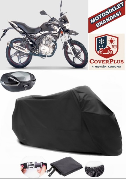 Falcon Wonder 150 Siyah Arka Çanta Uyumlu Motorsiket Brandası Motor Örtüsü Çadır Su Geçirmez Motosiklet Kılıfı Motor Brandası