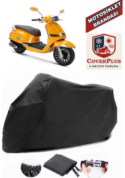 Rks Siesta Siyah Motorsiket Brandası Motor Örtüsü Çadır Su Geçirmez Motosiklet Kılıfı Motor Brandası