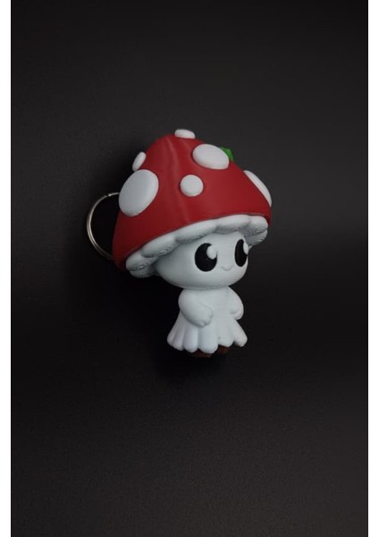 Kırmızı Şapkalı Sevimli Mantar Figürlü Büyük Boy Anahtarlık Çanta Süsü Charm