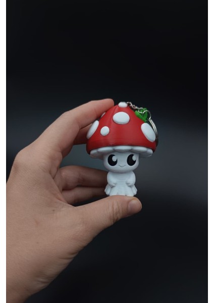 Kırmızı Şapkalı Sevimli Mantar Figürlü Büyük Boy Anahtarlık Çanta Süsü Charm indirimleri