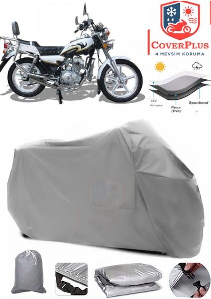 Arora Ar 150-A Gri Motorsiket Brandası Motor Örtüsü Çadır Su Geçirmez Motosiklet Kılıfı Motor Brandası