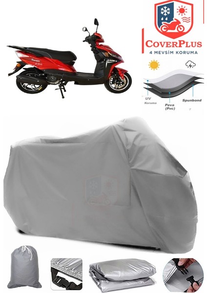 Arora Verano Ar 125-25 Gri Motorsiket Brandası Motor Örtüsü Çadır Su Geçirmez Motosiklet Kılıfı Motor Brandası