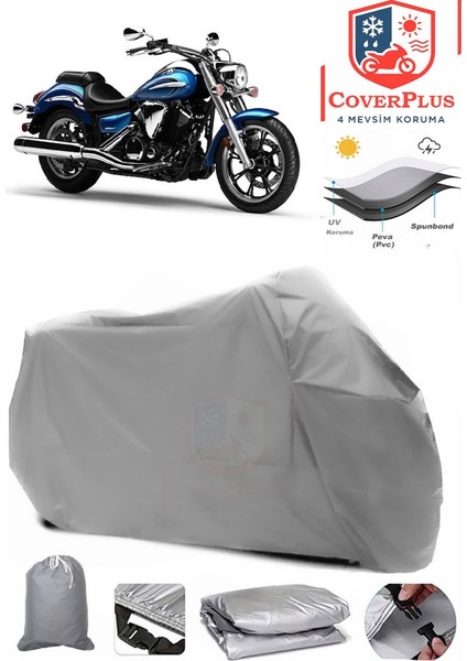 Yamaha Xvs 950 A Gri Motorsiket Brandası Motor Örtüsü Çadır Su Geçirmez Motosiklet Kılıfı Motor Brandası
