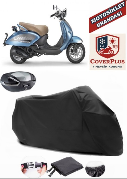 Aprilia Mojito 125 Custom Siyah Arka Çanta Uyumlu Motorsiket Brandası Motor Örtüsü Çadır Su Geçirmez Motosiklet Kılıfı Motor Brandası