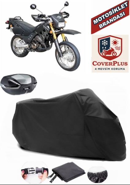 Asya As 200 Gy 2 Siyah Arka Çanta Uyumlu Motorsiket Brandası Motor Örtüsü Çadır Su Geçirmez Motosiklet Kılıfı Motor Brandası
