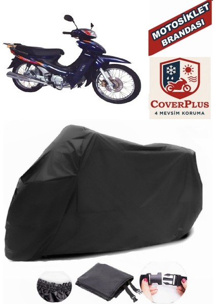 Mondial 110 Kf Siyah Motorsiket Brandası Motor Örtüsü Çadır Su Geçirmez Motosiklet Kılıfı Motor Brandası