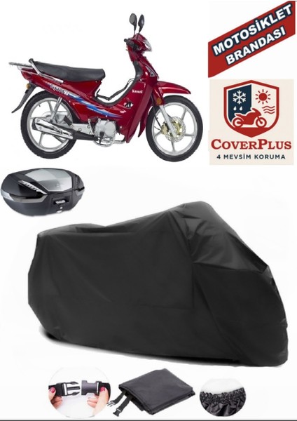 Kanuni Cup 100 S Siyah Arka Çanta Uyumlu Motorsiket Brandası Motor Örtüsü Çadır Su Geçirmez Motosiklet Kılıfı Motor Brandası