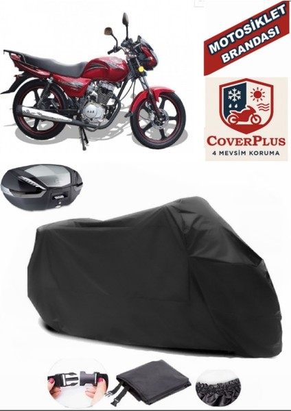 Arora Ar 170-20 Elegant Siyah Arka Çanta Uyumlu Motorsiket Brandası Motor Örtüsü Çadır Su Geçirmez Motosiklet Kılıfı Motor Brandası