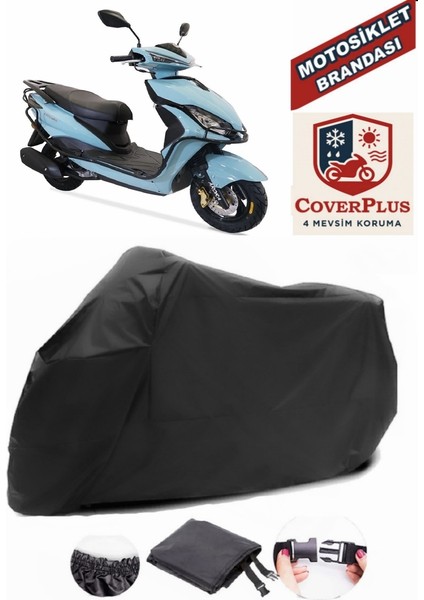 Arora Freedom 50 Siyah Motorsiket Brandası Motor Örtüsü Çadır Su Geçirmez Motosiklet Kılıfı Motor Brandası