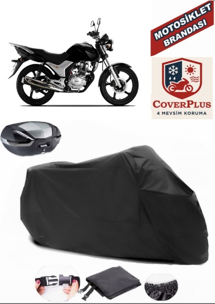 Honda Cb 125E Siyah Arka Çanta Uyumlu Motorsiket Brandası Motor Örtüsü Çadır Su Geçirmez Motosiklet Kılıfı Motor Brandası