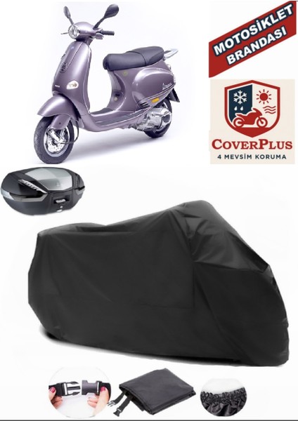 Piaggio Et4 150 Siyah Arka Çanta Uyumlu Motorsiket Brandası Motor Örtüsü Çadır Su Geçirmez Motosiklet Kılıfı Motor Brandası